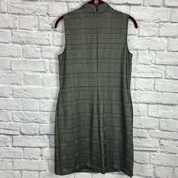 Apt 9 Dress Womens Medium Petite Black Plaid Sleeveless Mock Neck - Picture 6 of 9